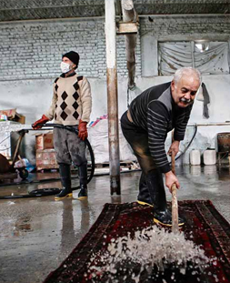 شستشوی سنتی قالی در قالیشویی تهران نو  